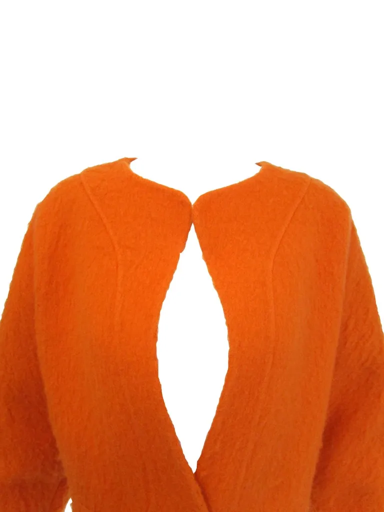 1990s Geoffery Beene Bright Orange Mohair Jacket - Cropped