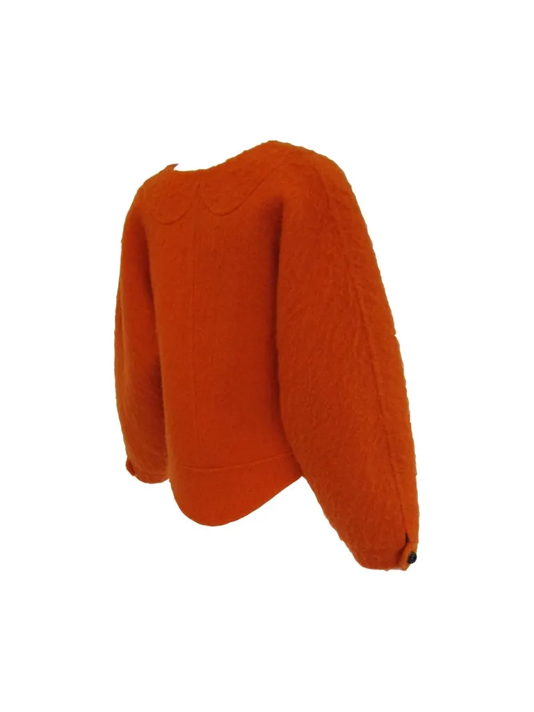 1990s Geoffery Beene Bright Orange Mohair Jacket - Cropped