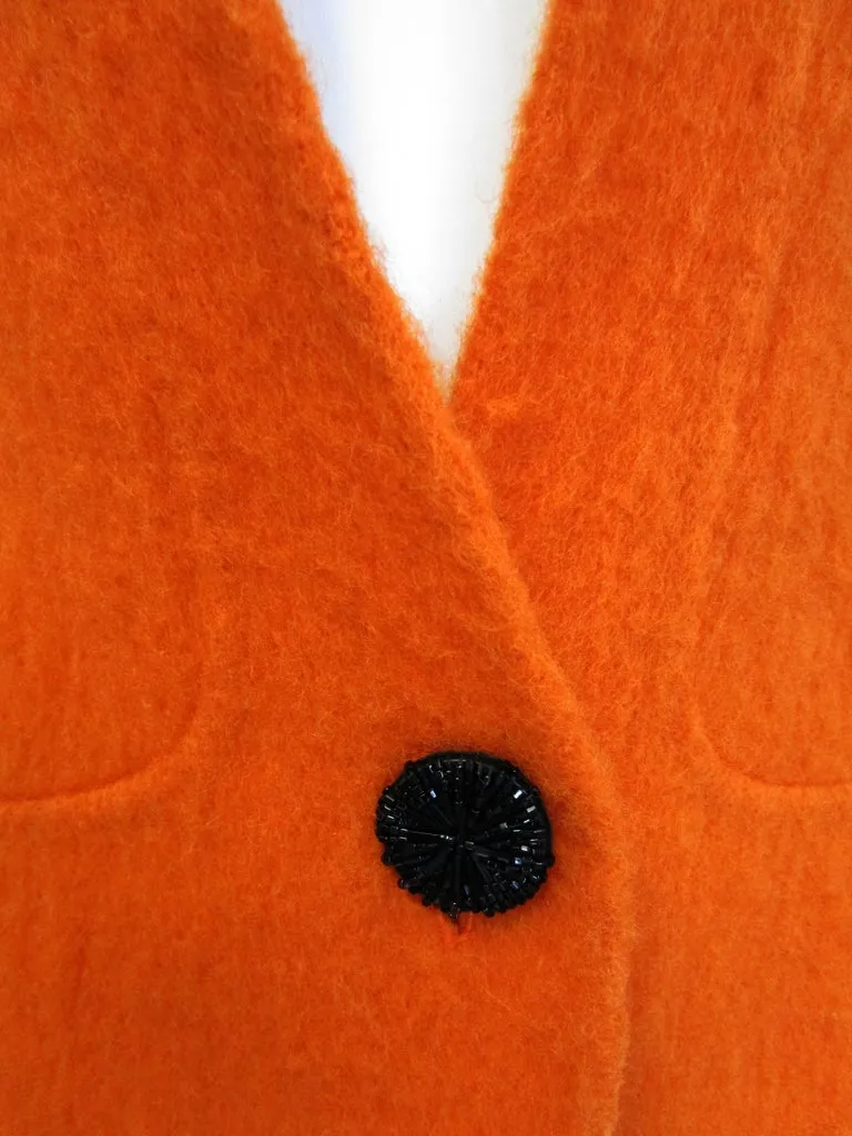 1990s Geoffery Beene Bright Orange Mohair Jacket - Cropped