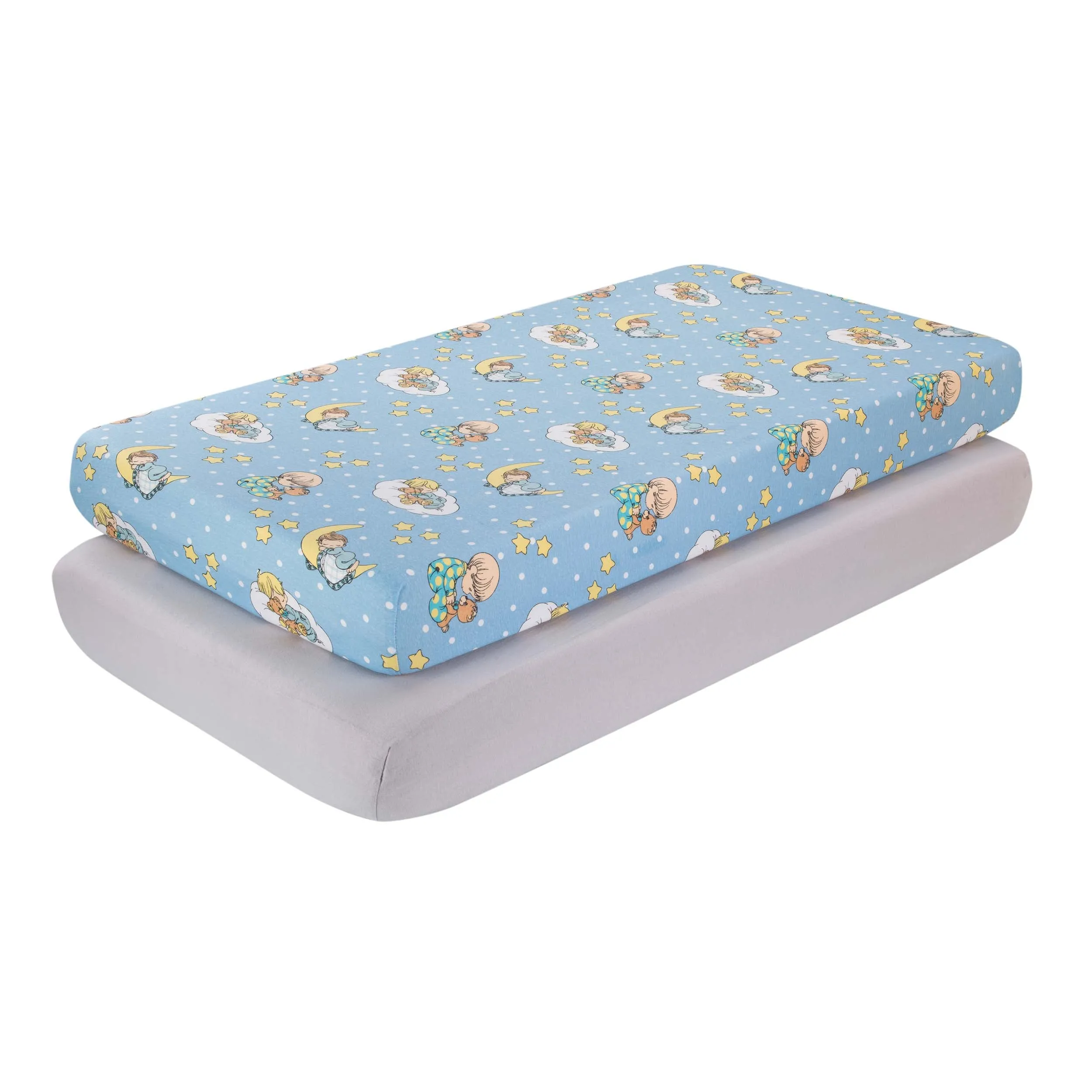 2 Pack Fitted Crib Sheets - Precious Moments Boys