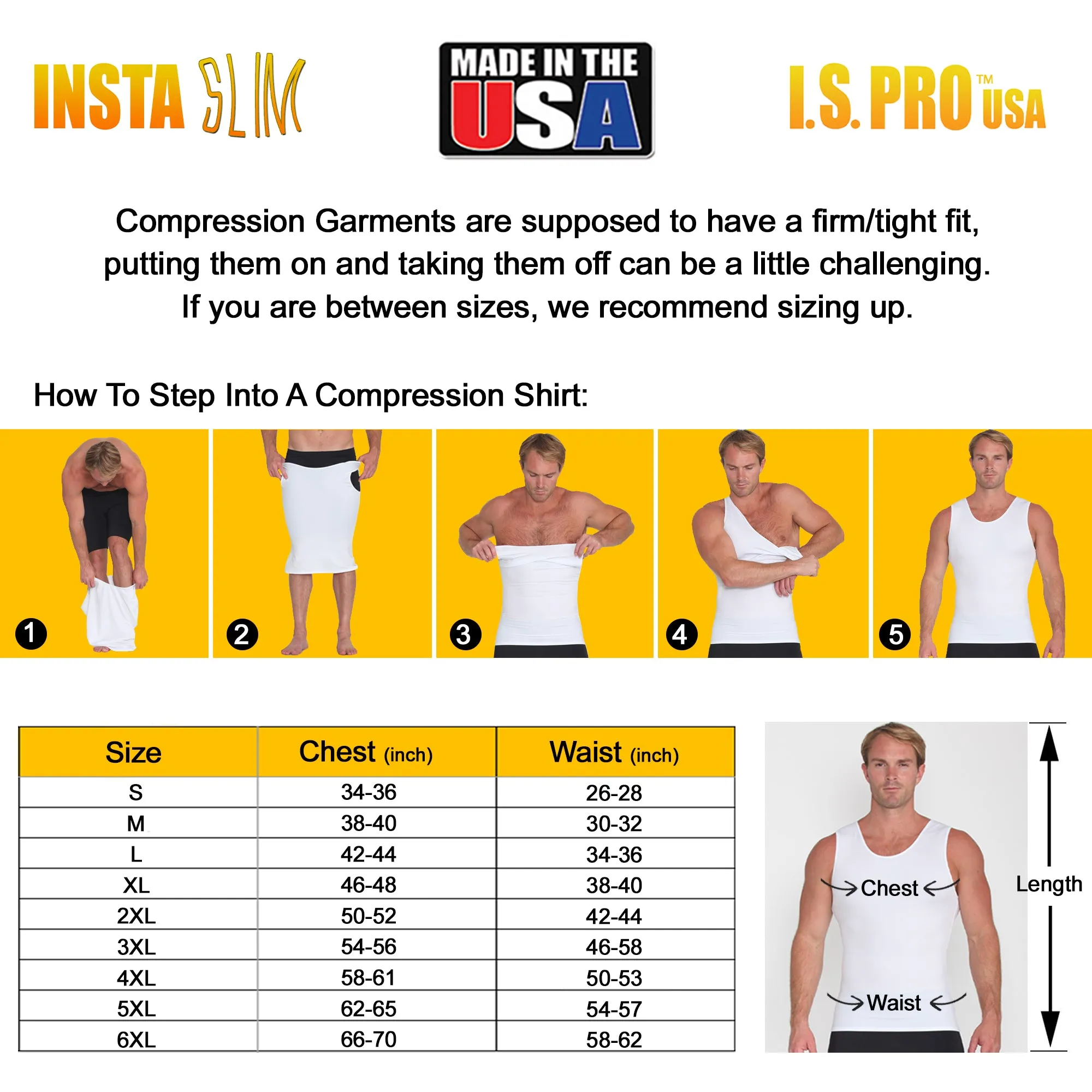 3-Pack Insta Slim Big & Tall Compression Muscle Tank MS0003BT