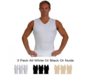 3 Pack Insta Slim High Compression Sleeveless V-Neck Tank ISVS00N3