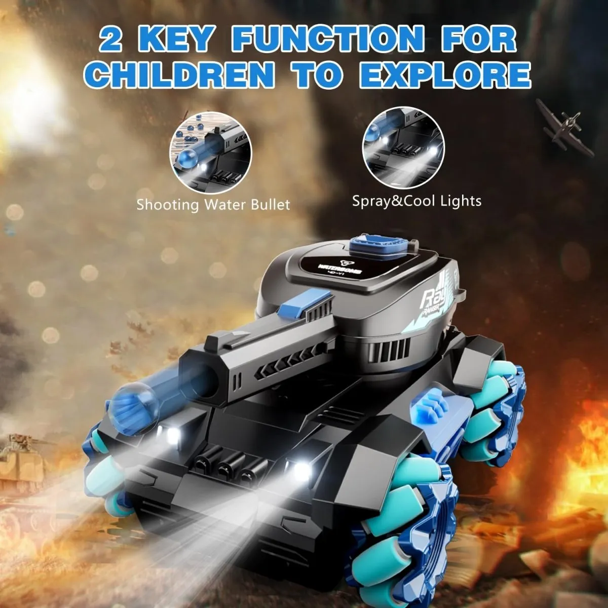 4WD Crawler Scale Water Bullet Shooting Remote Control Tank