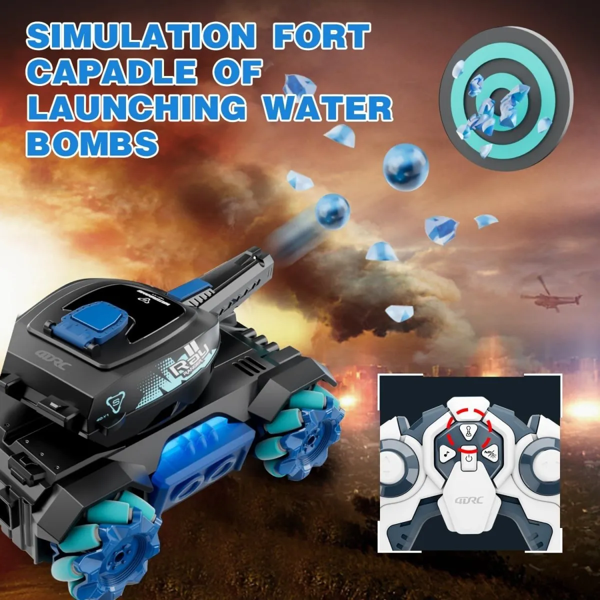 4WD Crawler Scale Water Bullet Shooting Remote Control Tank