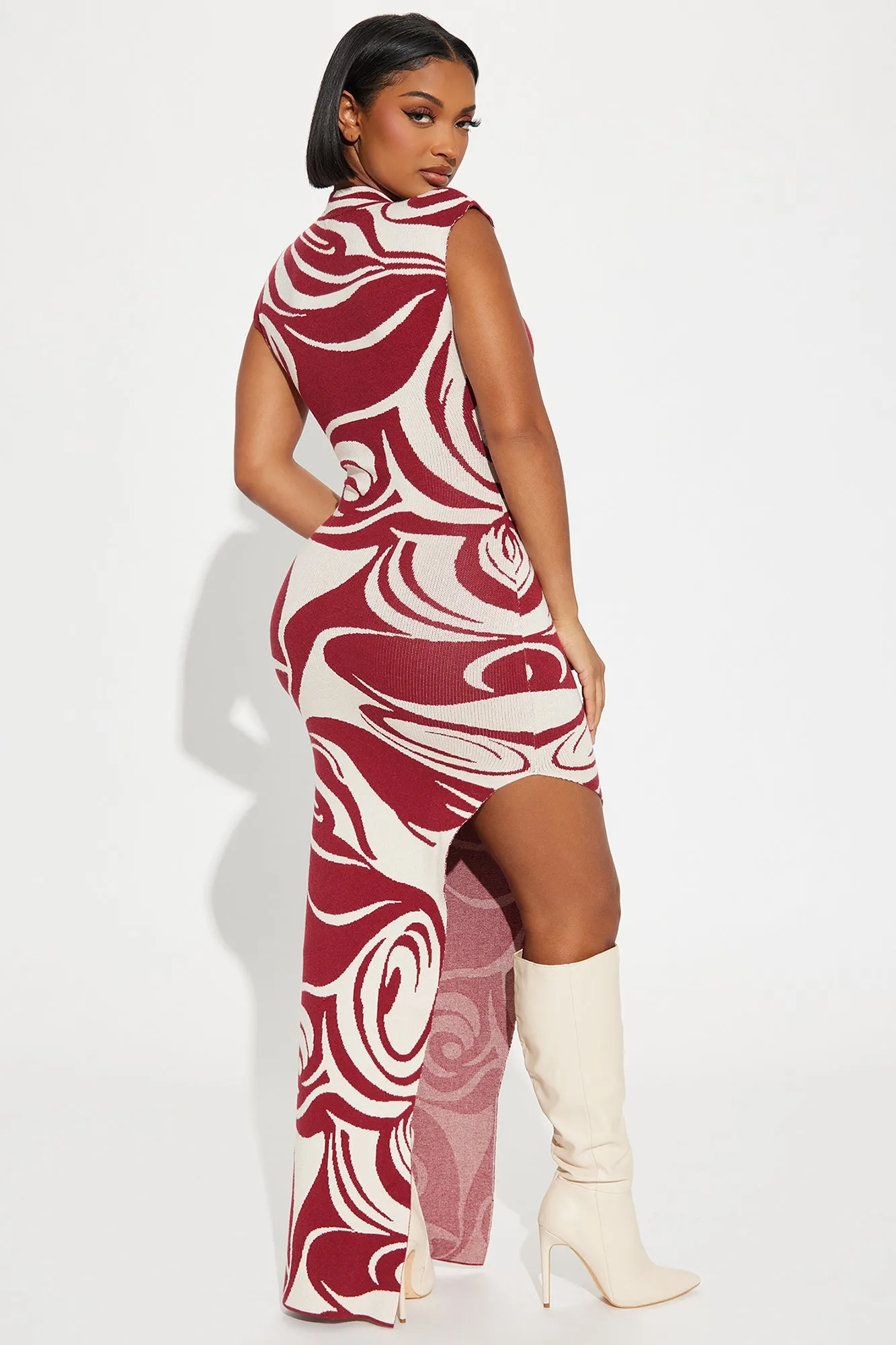 Abstract Moment Maxi Dress - Red/combo