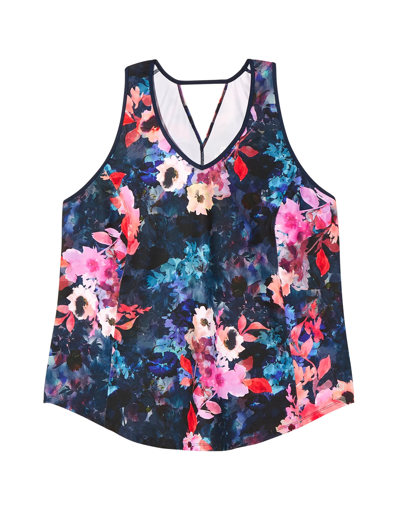 Acacia Print Tank | Navy / Magenta