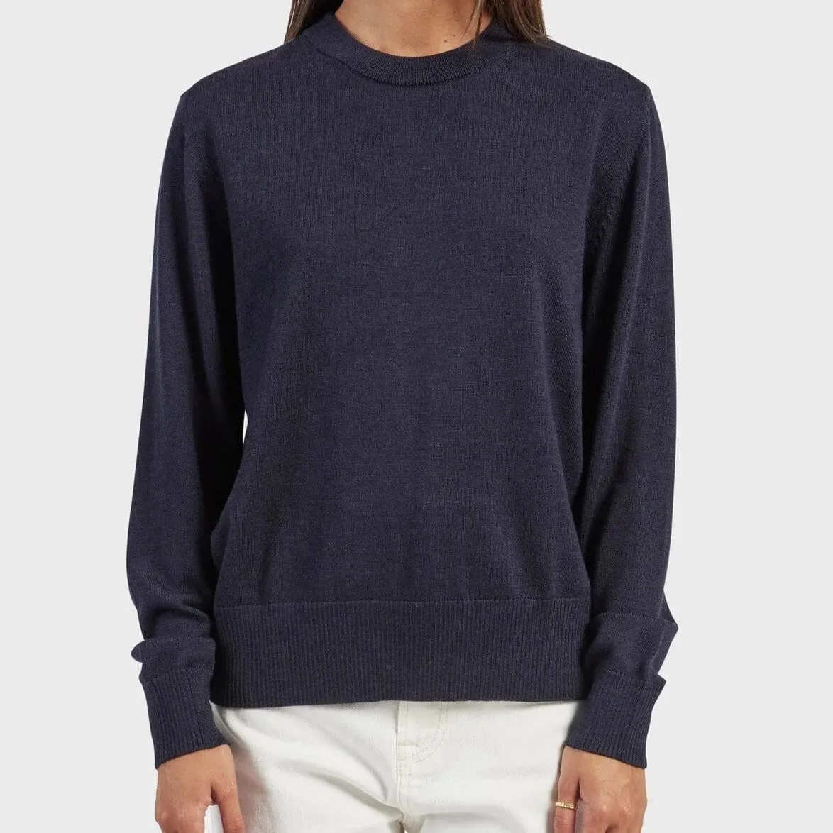 Academy Brand Women's Merino Crew - Midnight Navy