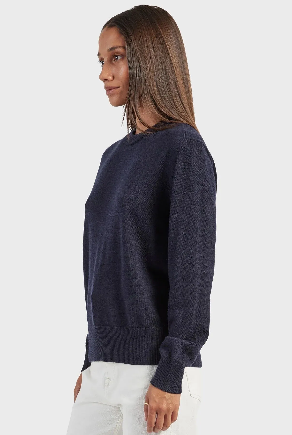 Academy Brand Women's Merino Crew - Midnight Navy