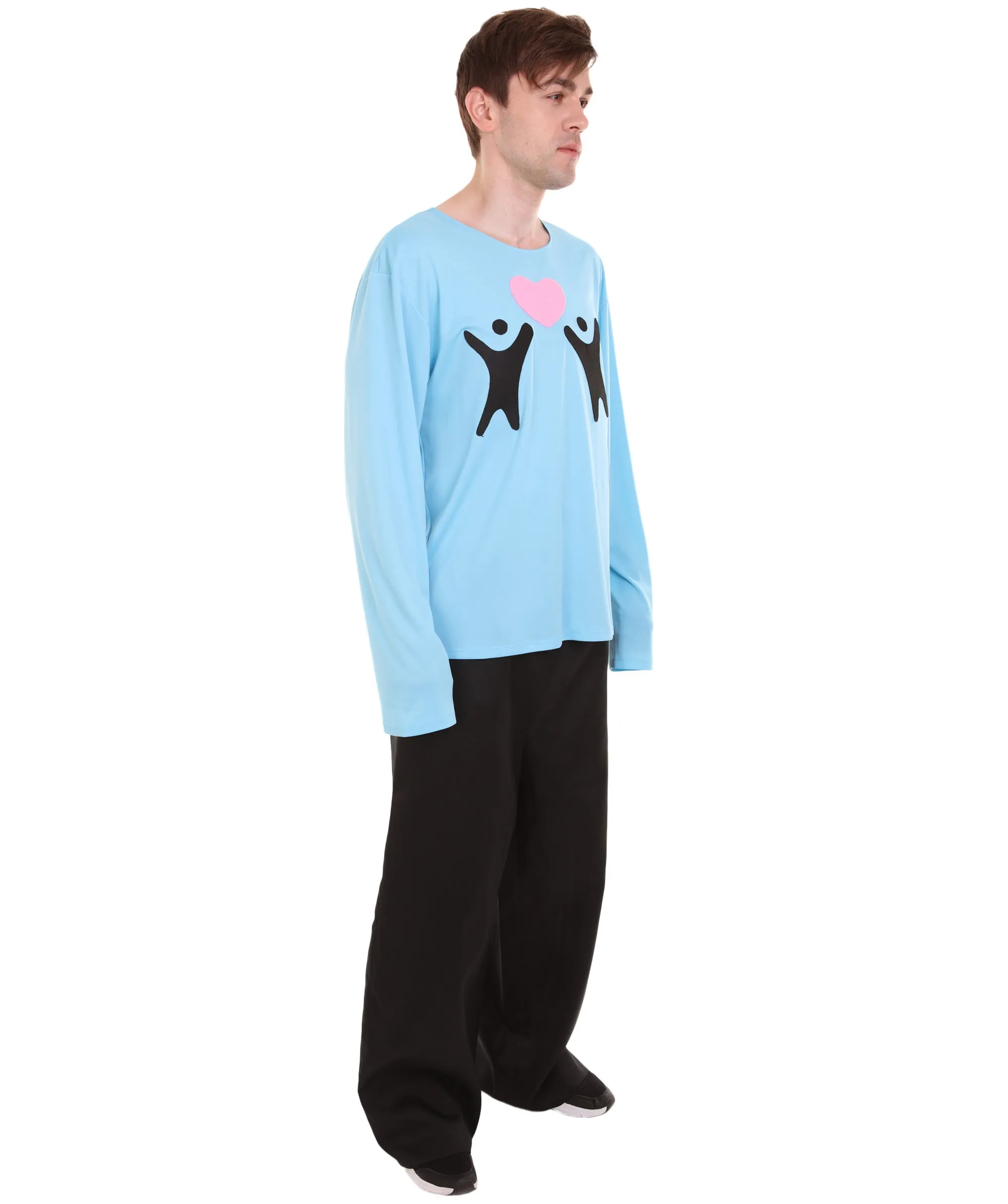 Adult Men's Valentine's Day Falling In Love  Long Sleeve Costumes | Lt. Blue Cosplay Costume