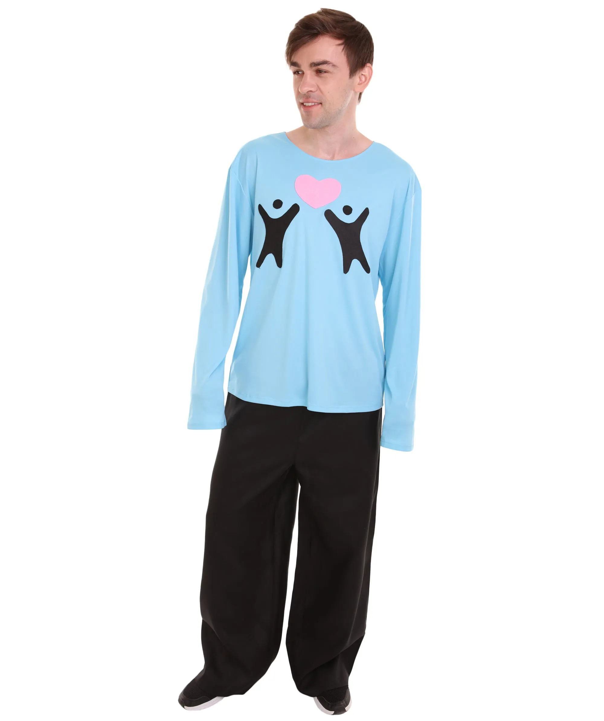 Adult Men's Valentine's Day Falling In Love  Long Sleeve Costumes | Lt. Blue Cosplay Costume