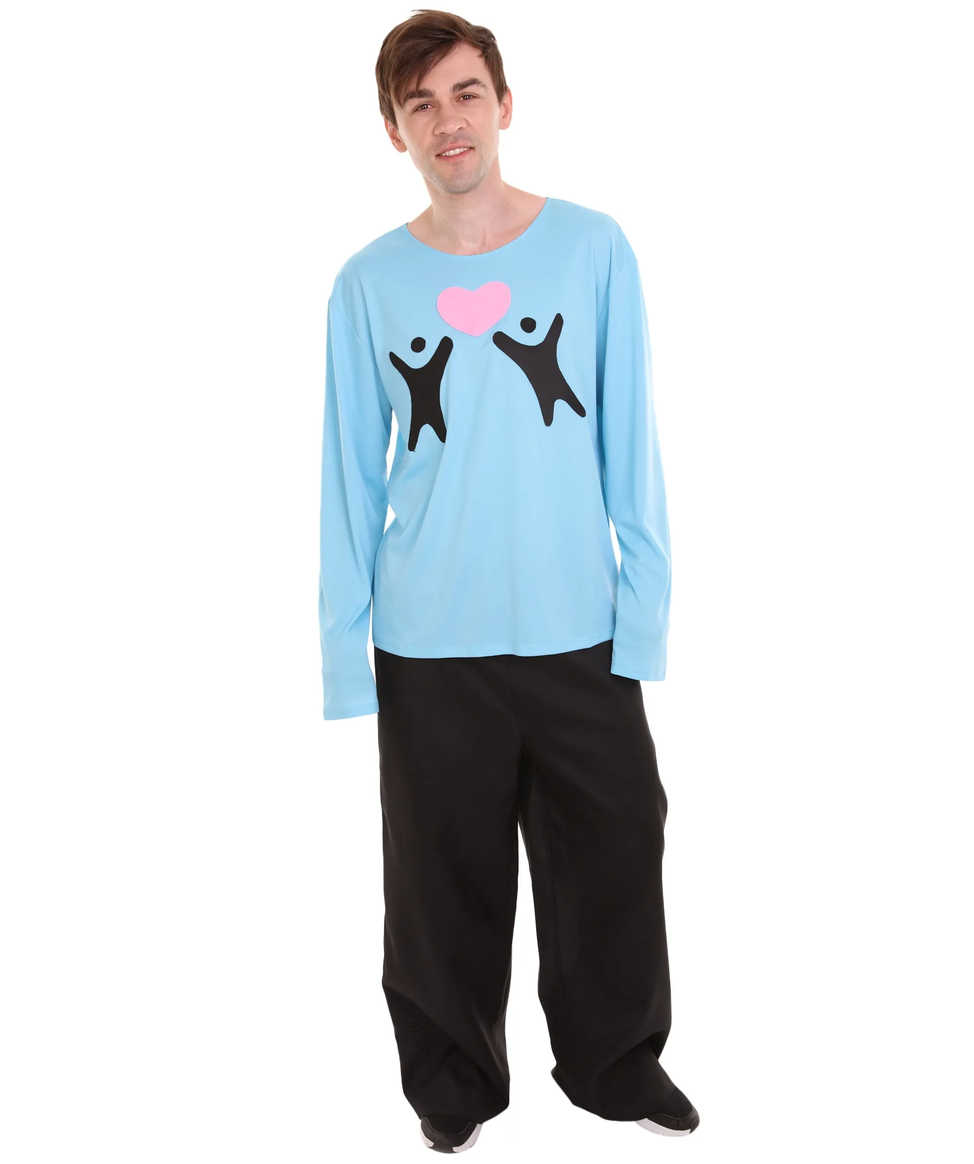 Adult Men's Valentine's Day Falling In Love  Long Sleeve Costumes | Lt. Blue Cosplay Costume