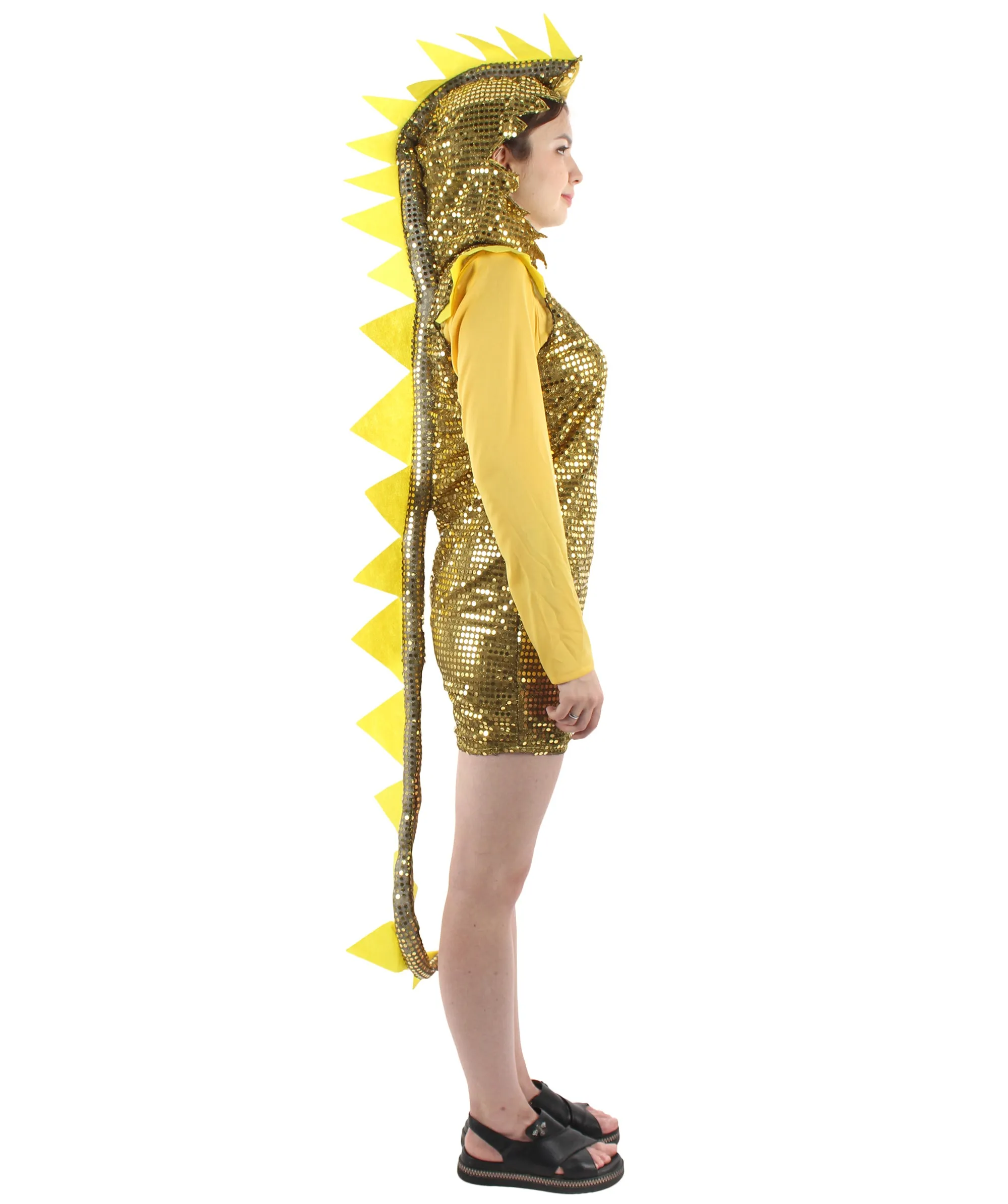 Adult Women Dragon Costume | Yellow Gold Carnival Costume