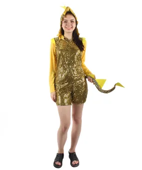 Adult Women Dragon Costume | Yellow Gold Carnival Costume