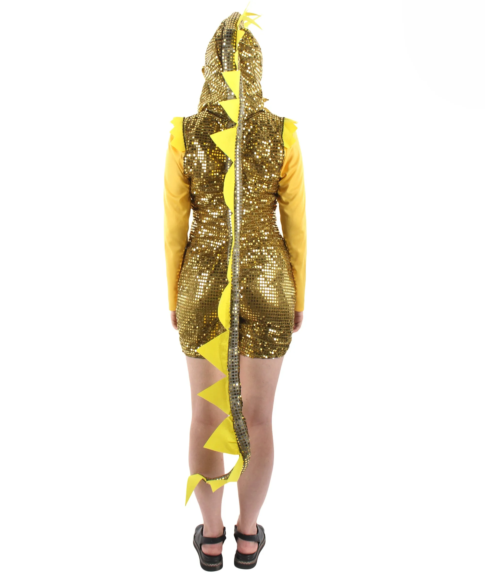 Adult Women Dragon Costume | Yellow Gold Carnival Costume