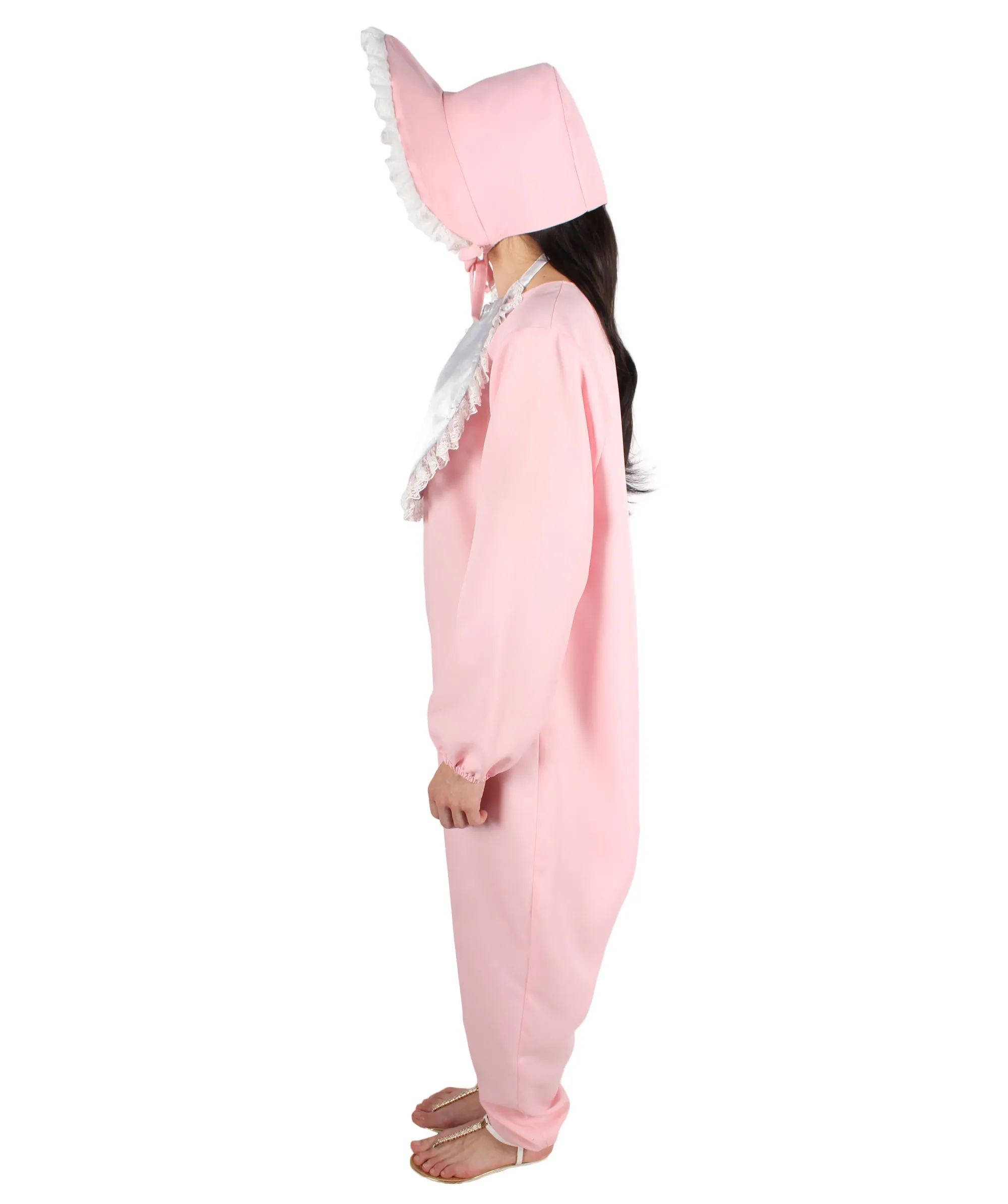 Adult Women’s Pink and White Big Bunny Costume with Hat, Best For Halloween and Easter Sunday, Flame-retardant Synthetic Materials