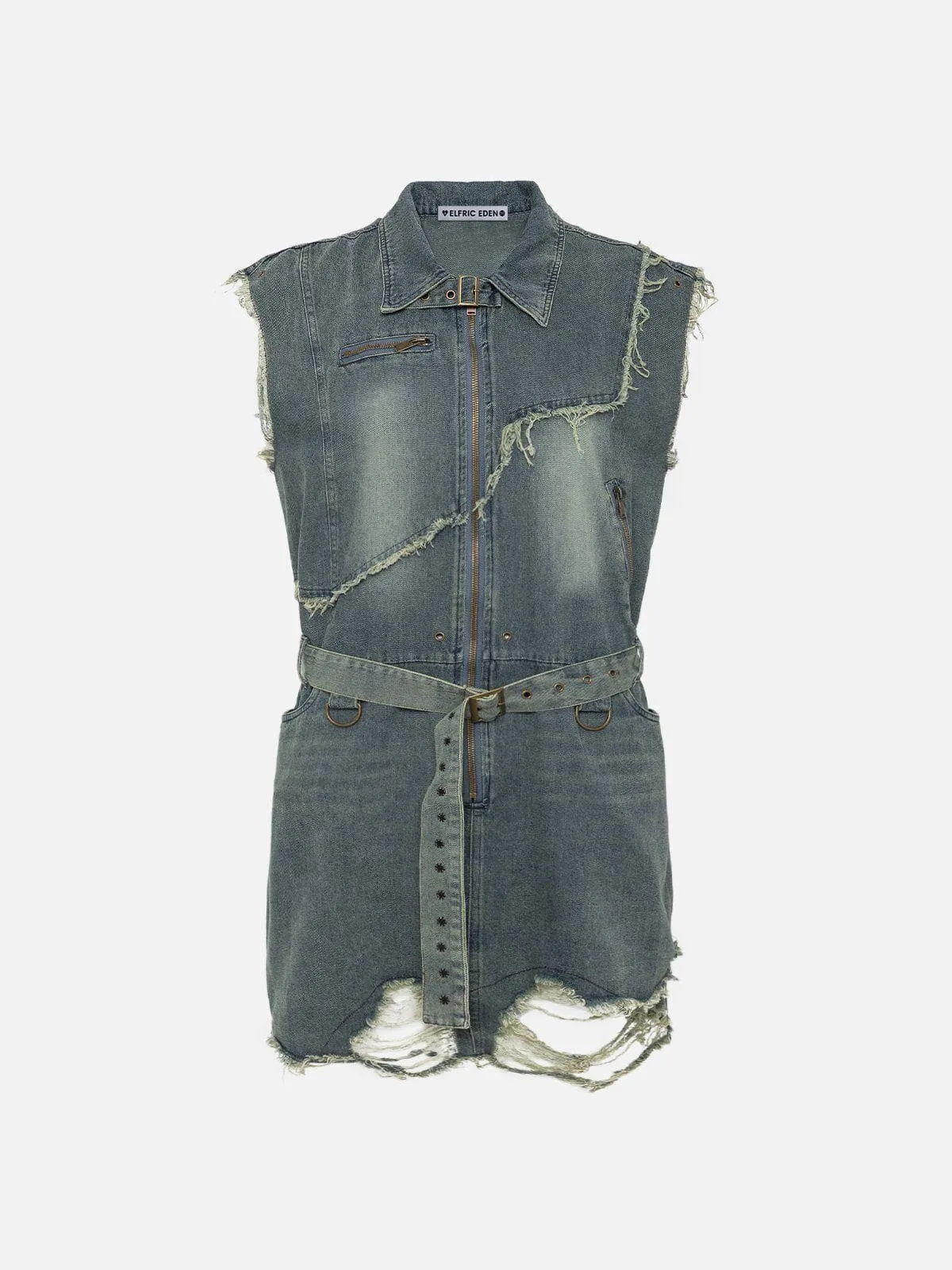 Aelfric Eden Distressed Washed Denim Dress