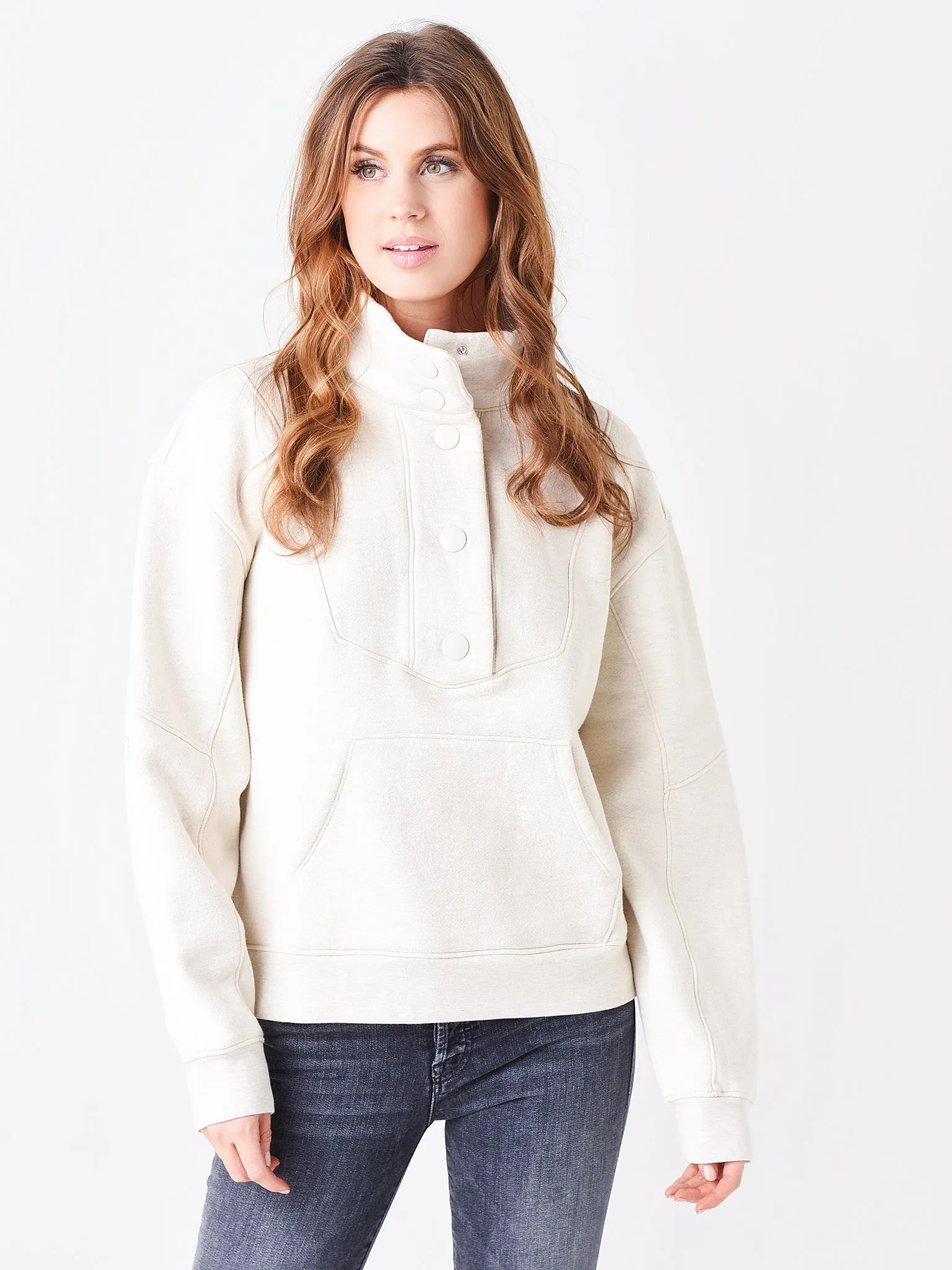 Agolde Women's Funnel Neck Snap Front Pullover