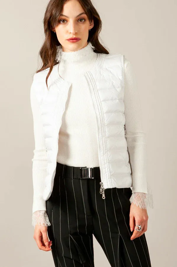 Alexia Puff Vest - White