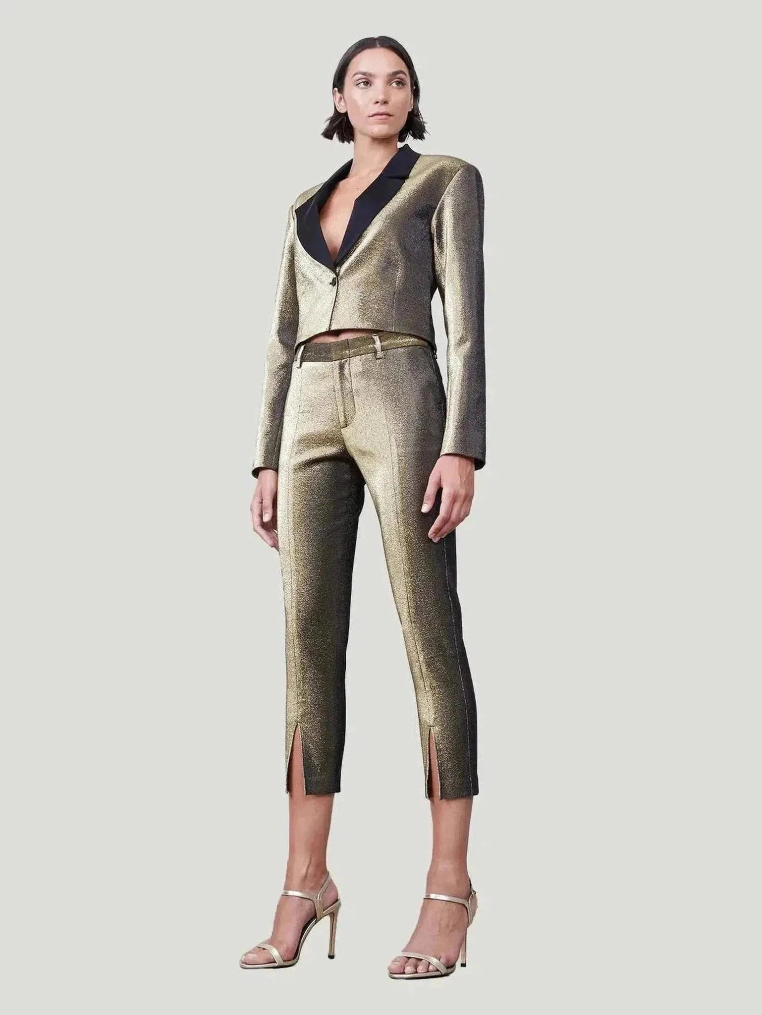 Allen Schwartz Dylan Metallic Cropped Blazer