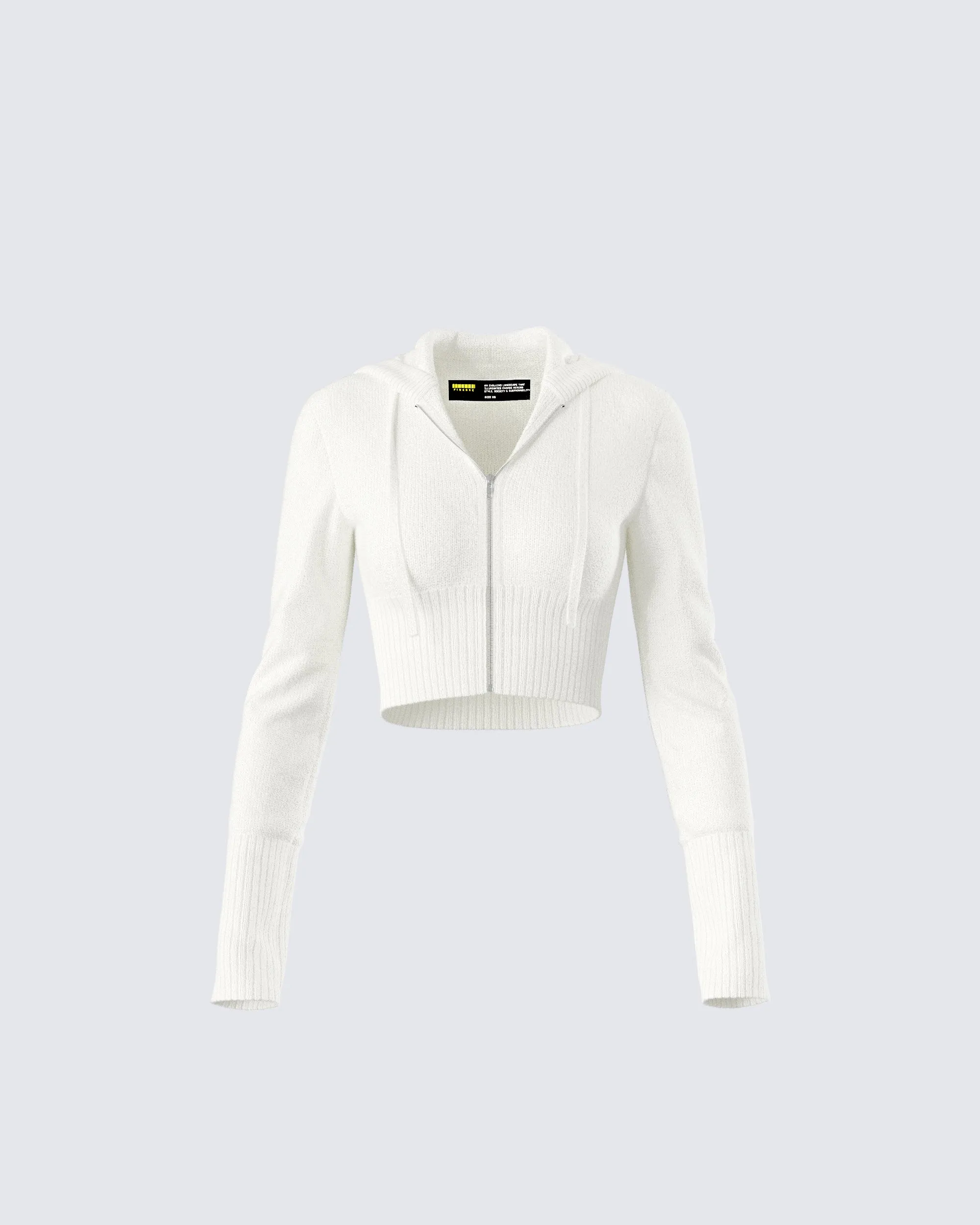 Alyssa White Knit Cropped Jacket