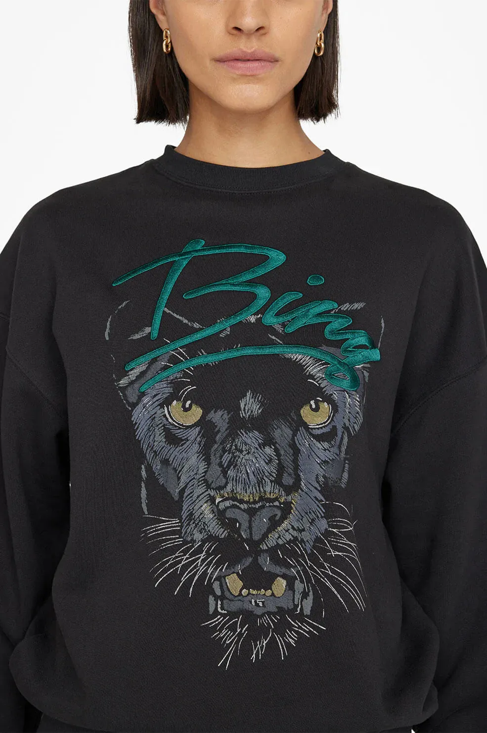 Anine Bing - Kenny Sweatshirt Panther in Vintage Black