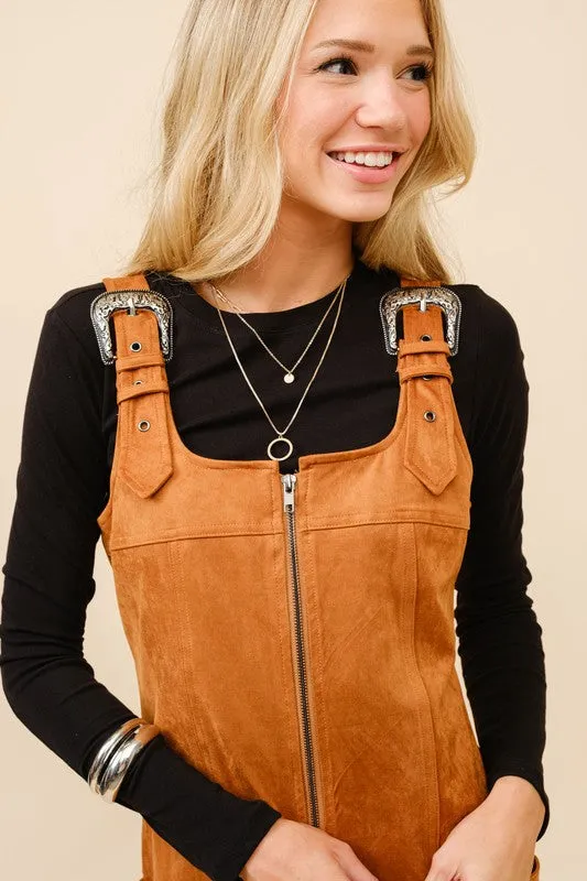 Annie Suede Western Buckle Mini Dress