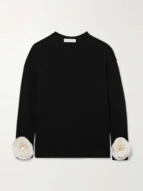 Appliquéd wool sweater