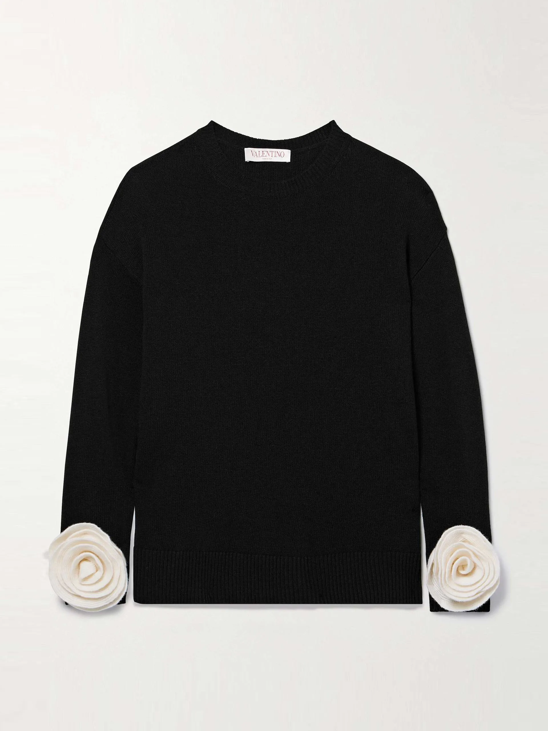 Appliquéd wool sweater