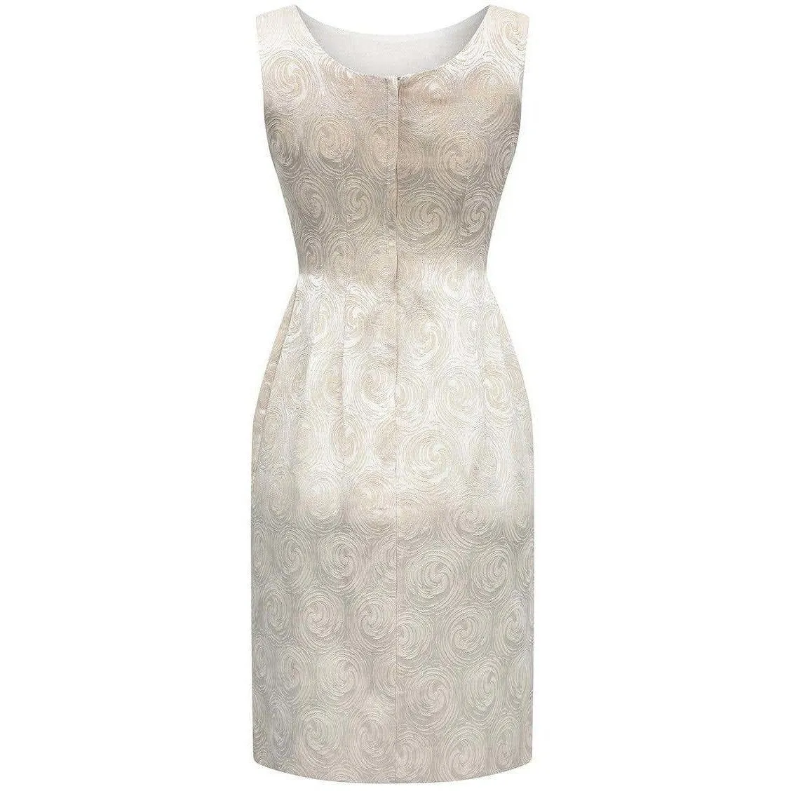 ARCHIVE - 1960s Carol Brent Jackie Kennedy Style Ivory Brocade Dress