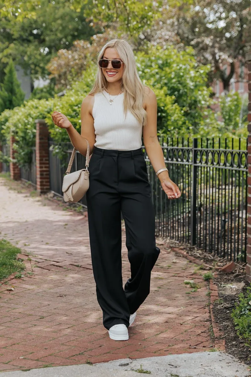 Basic Ribbed Sweater Tank Top - Cream - FINAL SALE