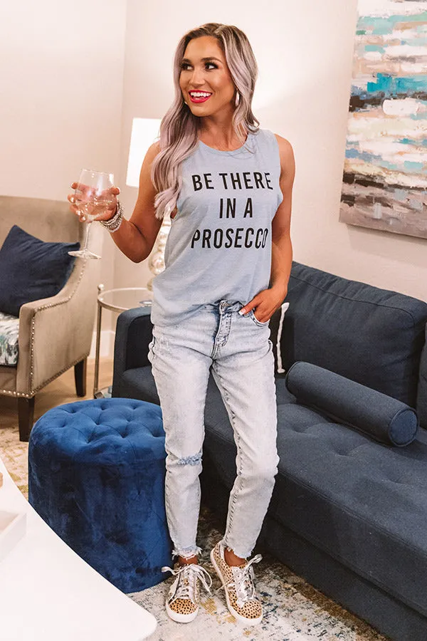 Be There In A Prosecco Boyfriend Tank in Airy Blue