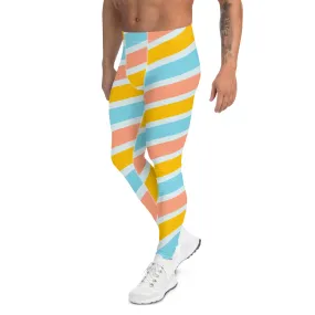 Best Rainbow Swirl Meggings, Candy Cane Gay Pride Rainbow Premium Men's Leggings - Made in USA/EU/MX