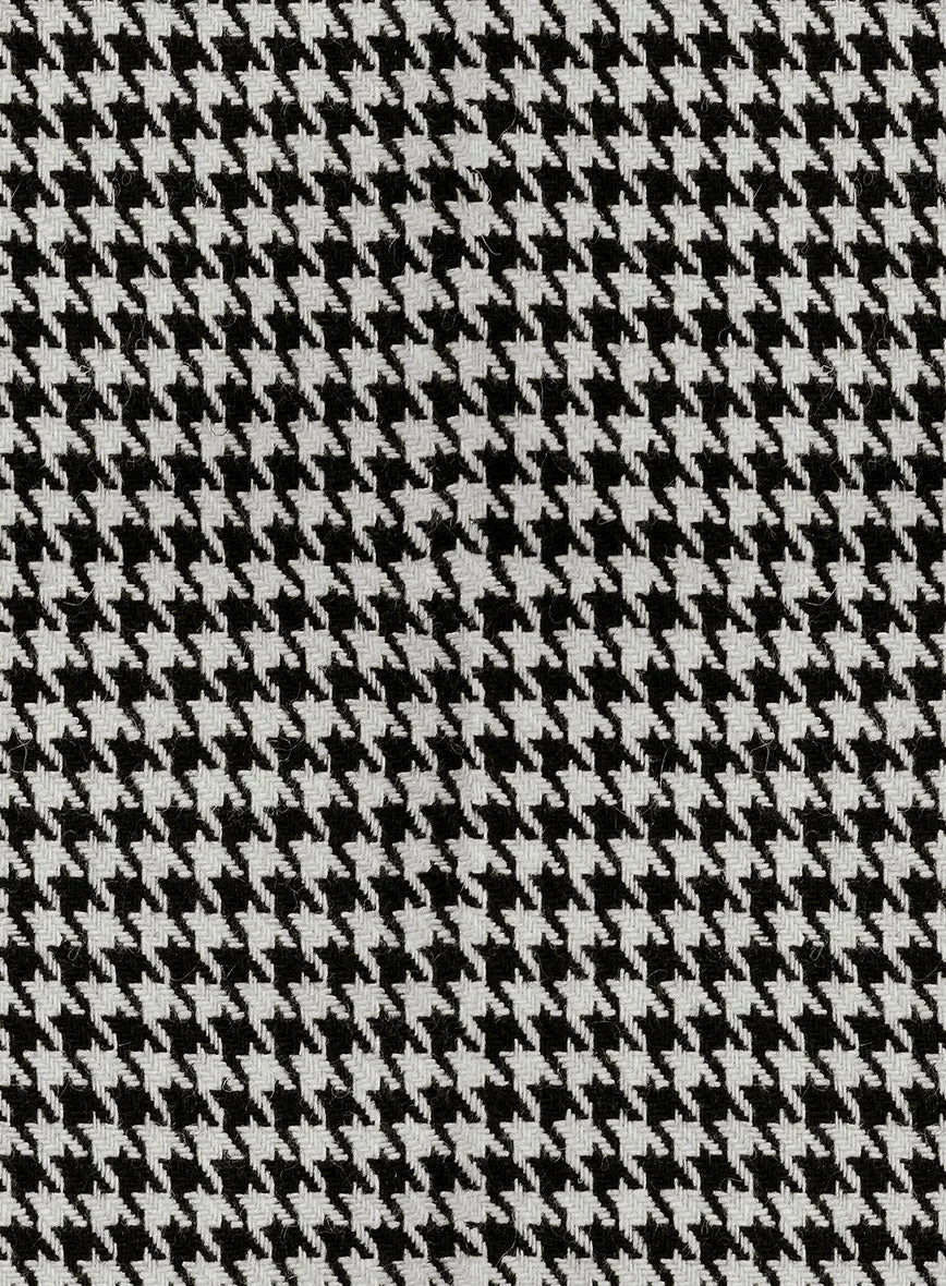 Big Houndstooth BW Tweed Pea Coat