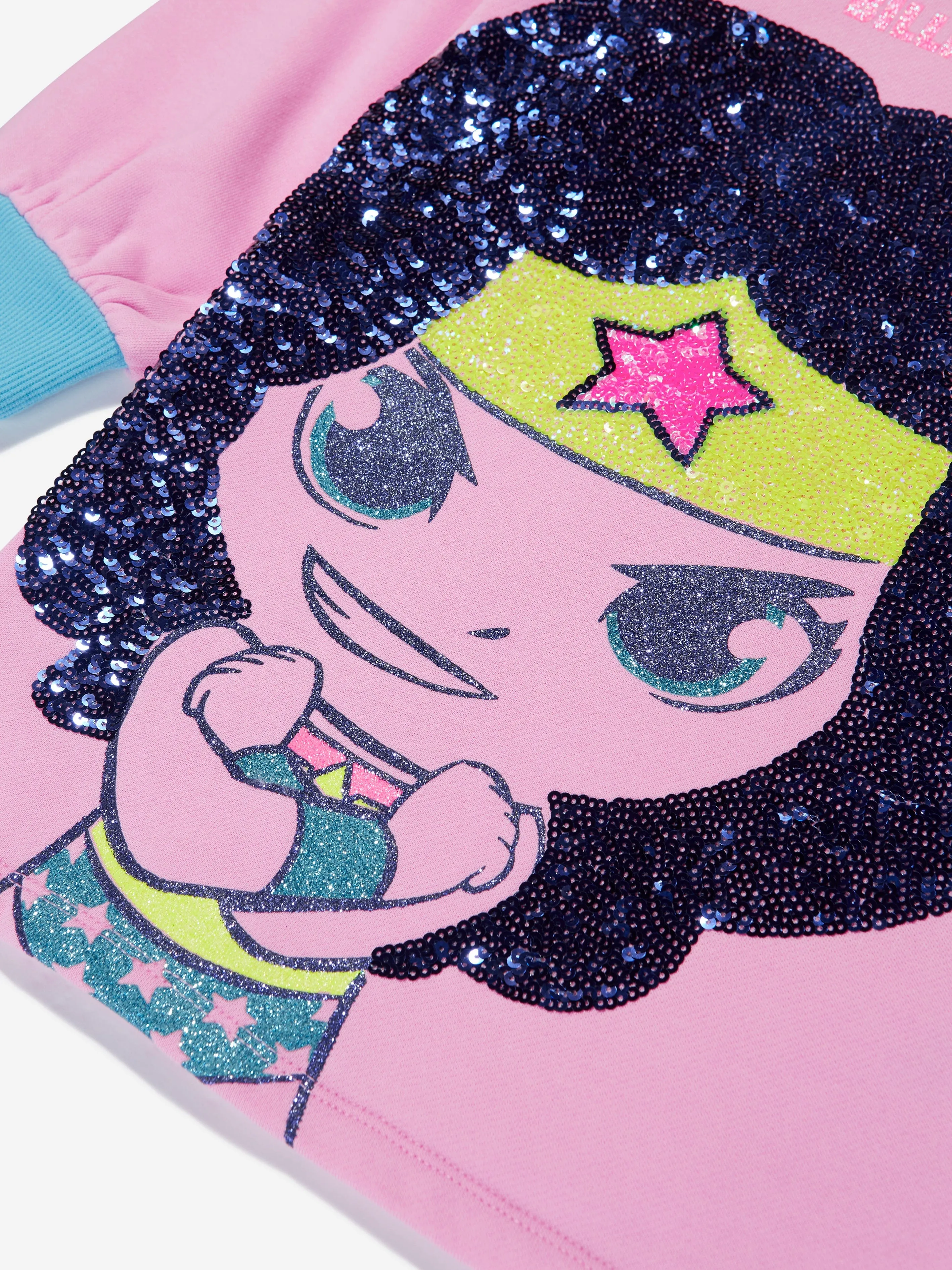 Billieblush Girls Wonder Woman Sweater Dress in Pink