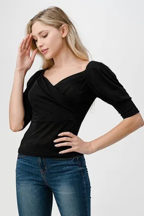 Black Jersey Short Sleeve Top