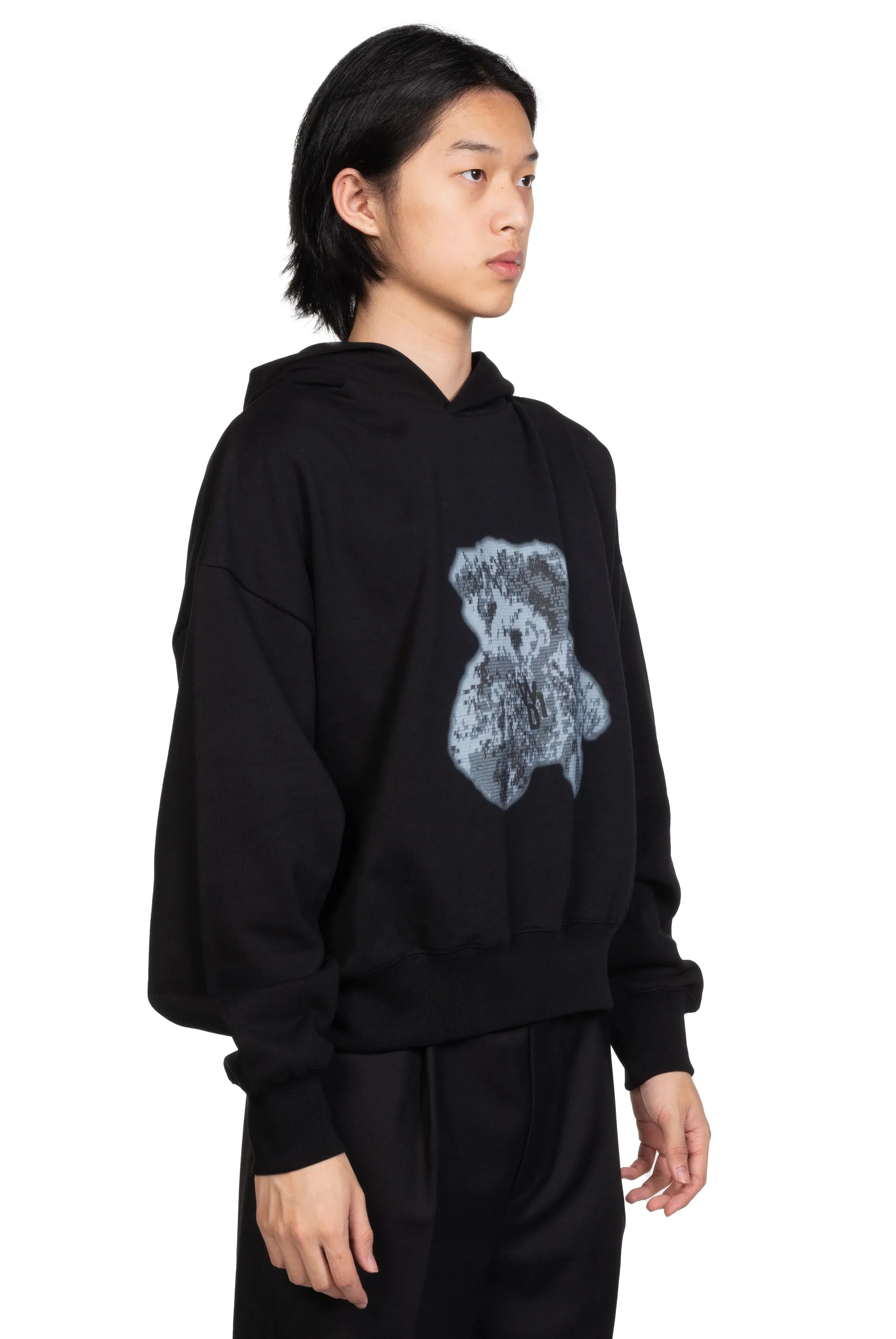 Black New Teddy Back Logo Hoodie