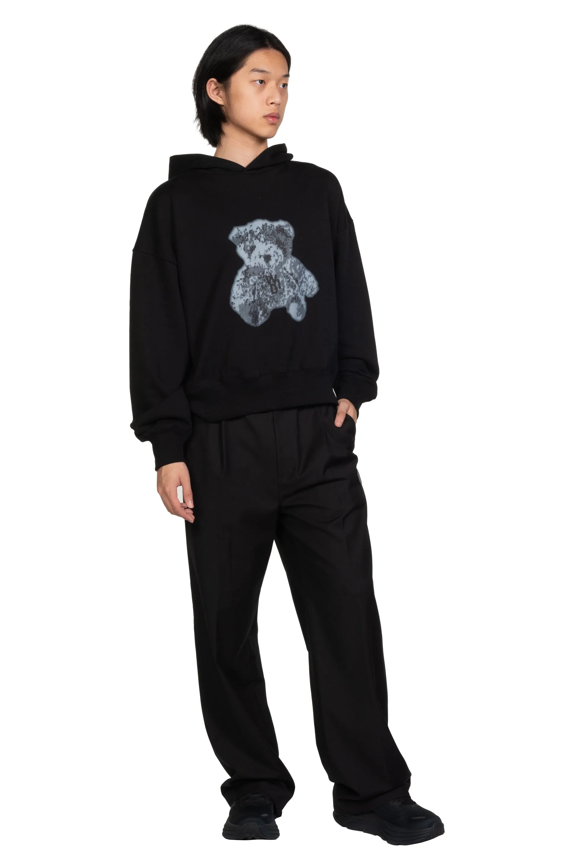 Black New Teddy Back Logo Hoodie