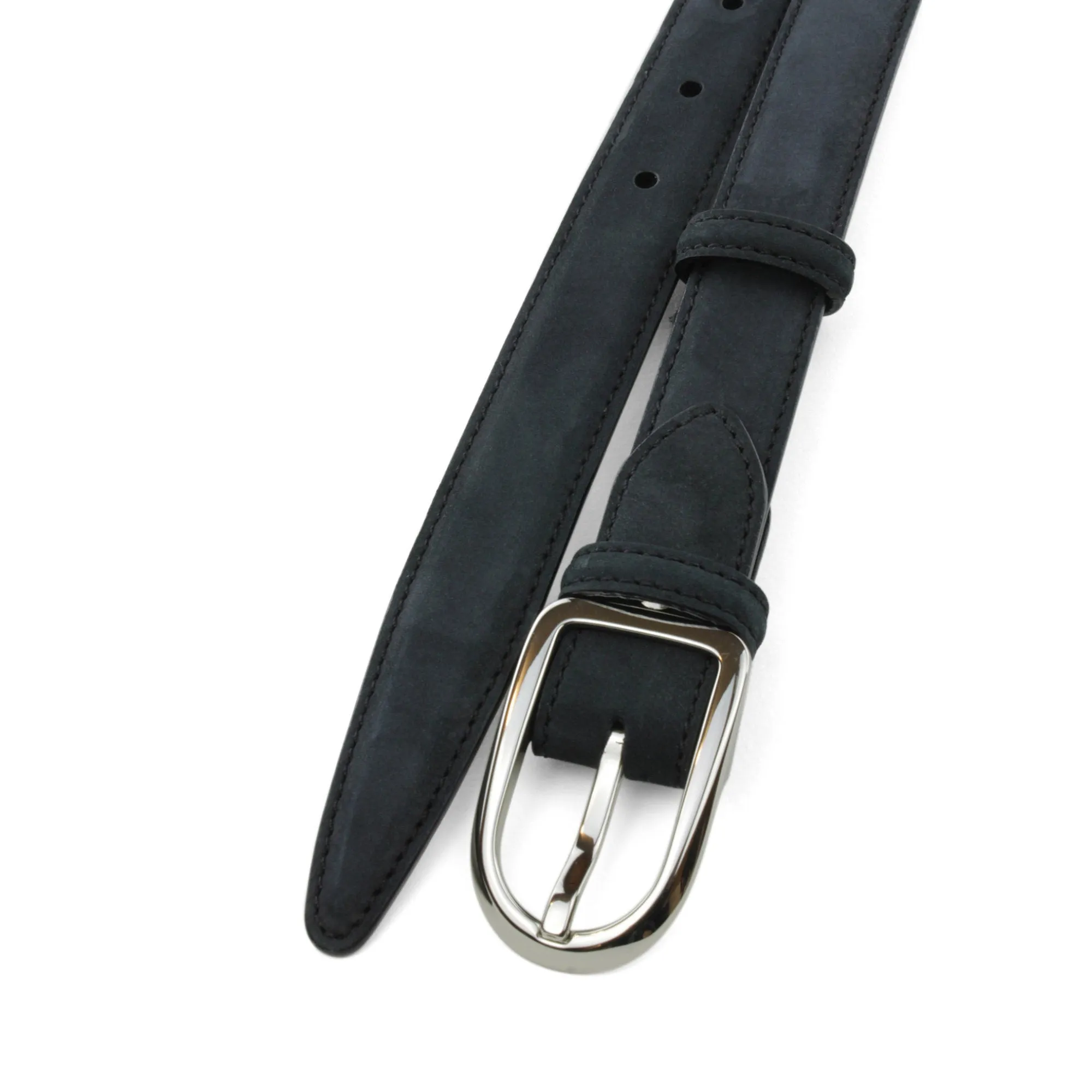 Black Nubuck Skinny Belt