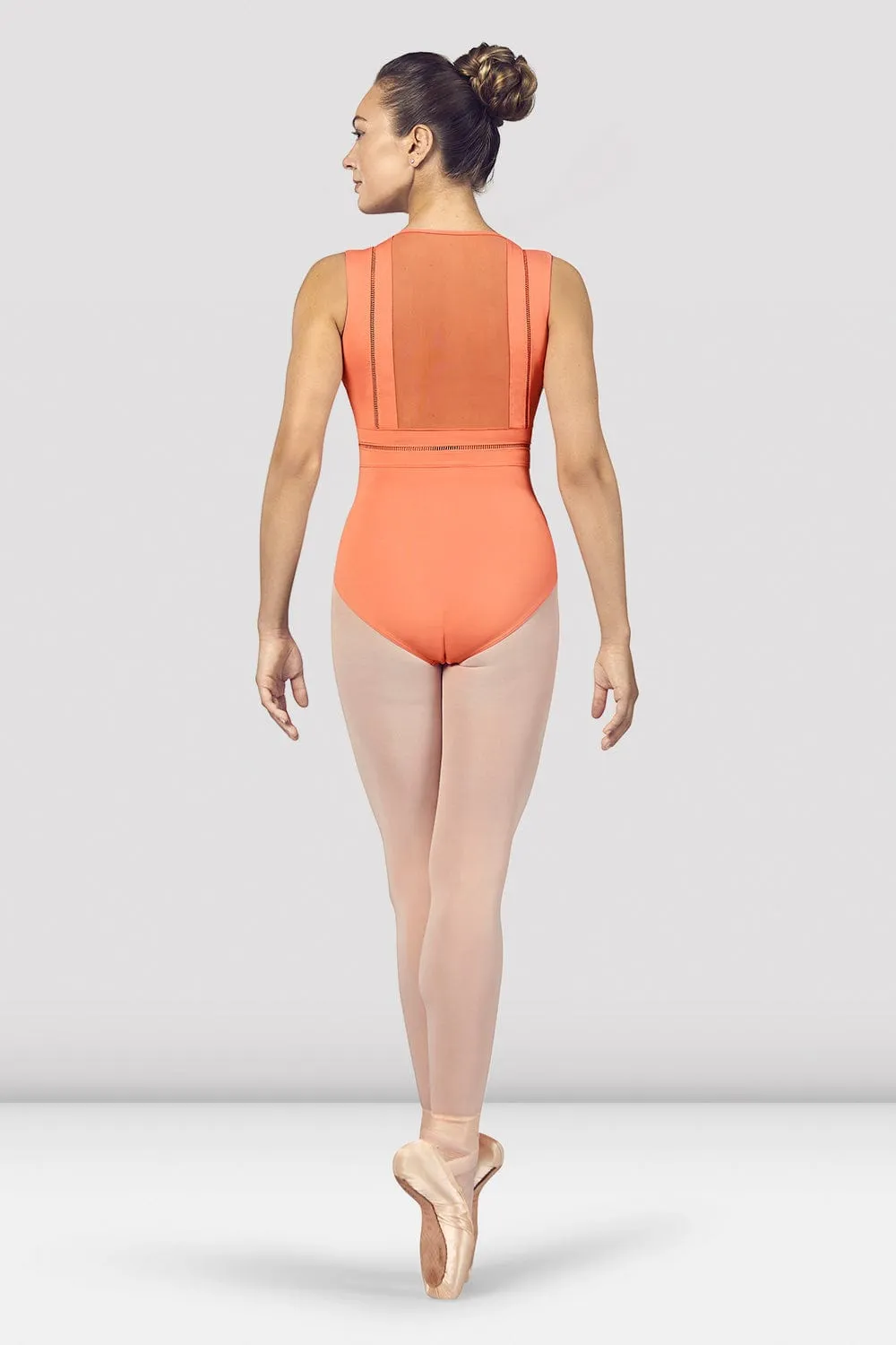 Bloch L4912 Zahra V Neckline Mesh Back Tank Leotard (Adult)