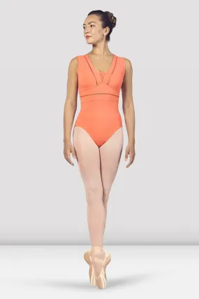 Bloch L4912 Zahra V Neckline Mesh Back Tank Leotard (Adult)