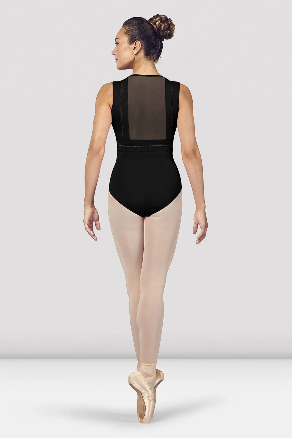 Bloch L4912 Zahra V Neckline Mesh Back Tank Leotard (Adult)