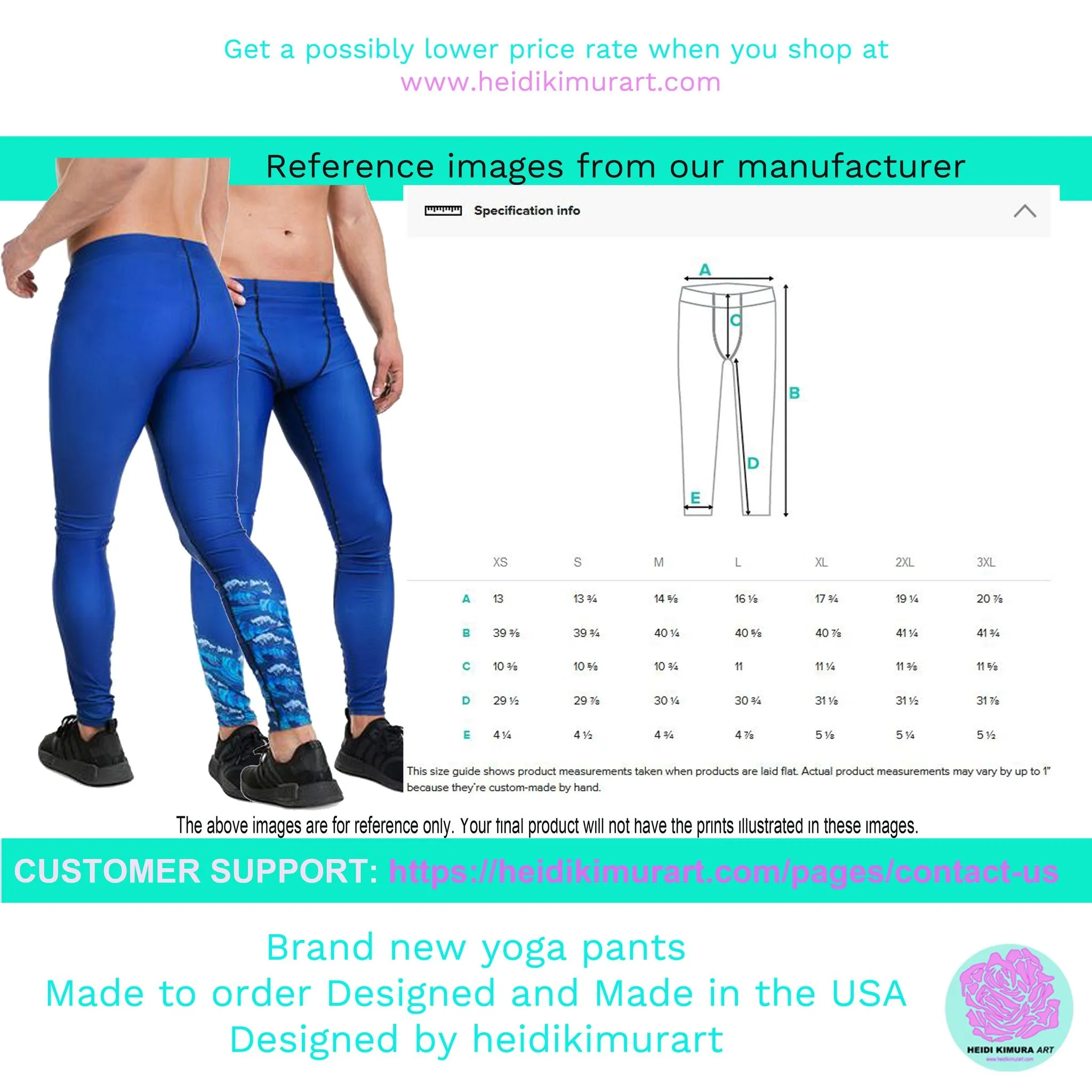 Blue Candy Cane Men's Leggings, Blue and Red Colorful Christmas Candy Cane Style Gym Tights For Men - Made in USA/EU/MX