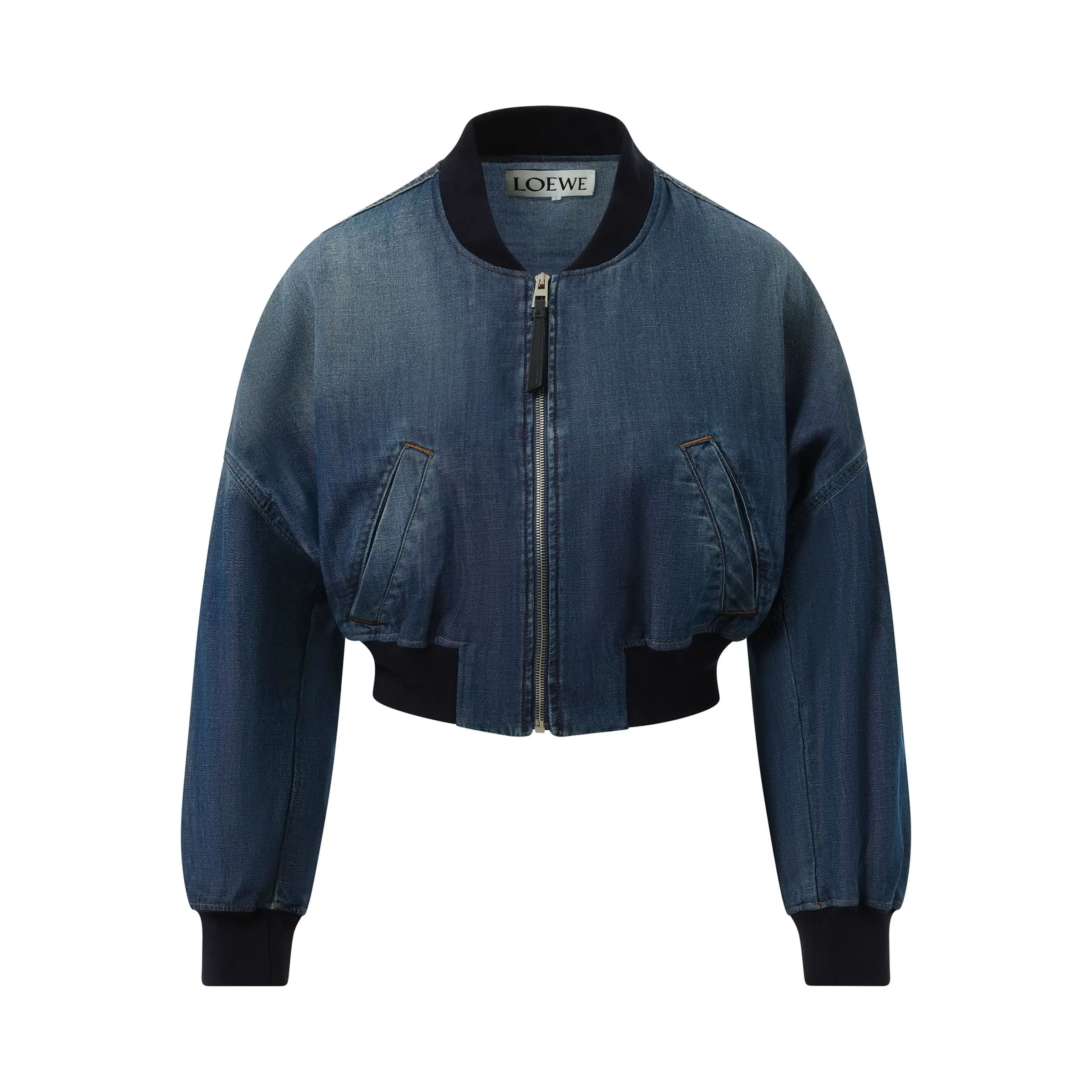 Bomber Jacket in Washed Blue