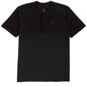 BRIXTON BETA SQUARE X S/S HENLEY KNIT - BLACK