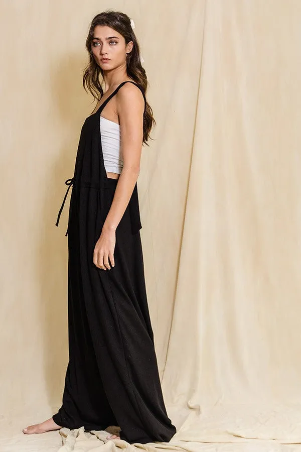 BucketList O-ring & Strap Wide Leg Jumpsuit in Black