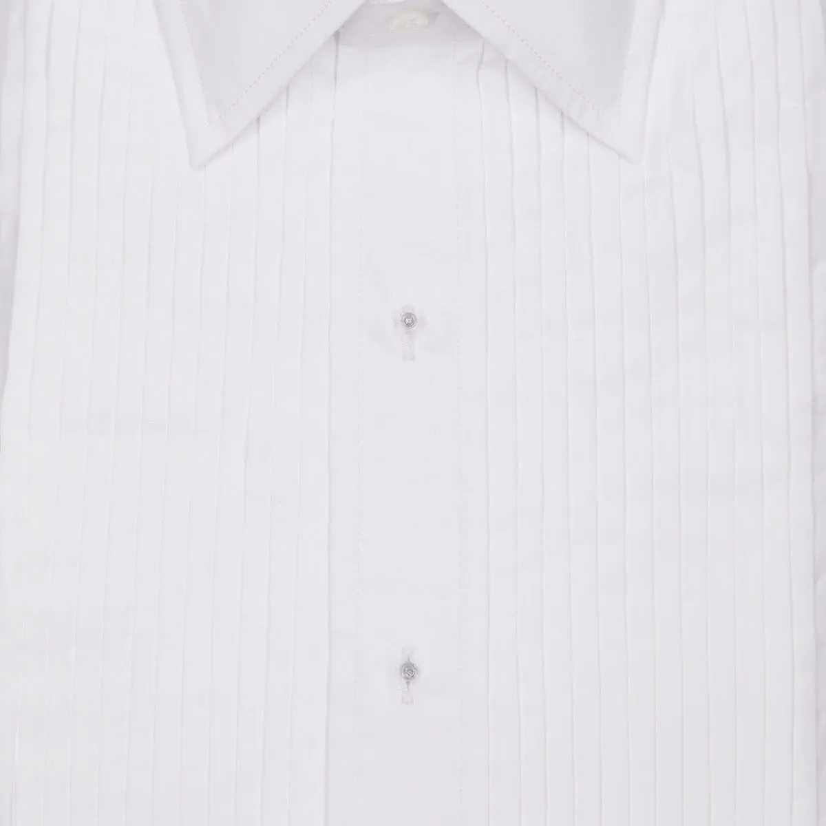 Budd x Kirby Allison Hand Pleated Poplin Dress Shirt in White