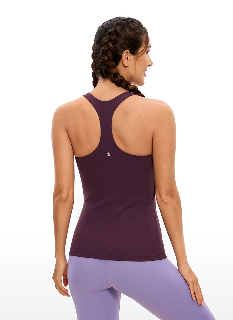 Butterluxe Hip-Length Built in Bra Racerback Tank