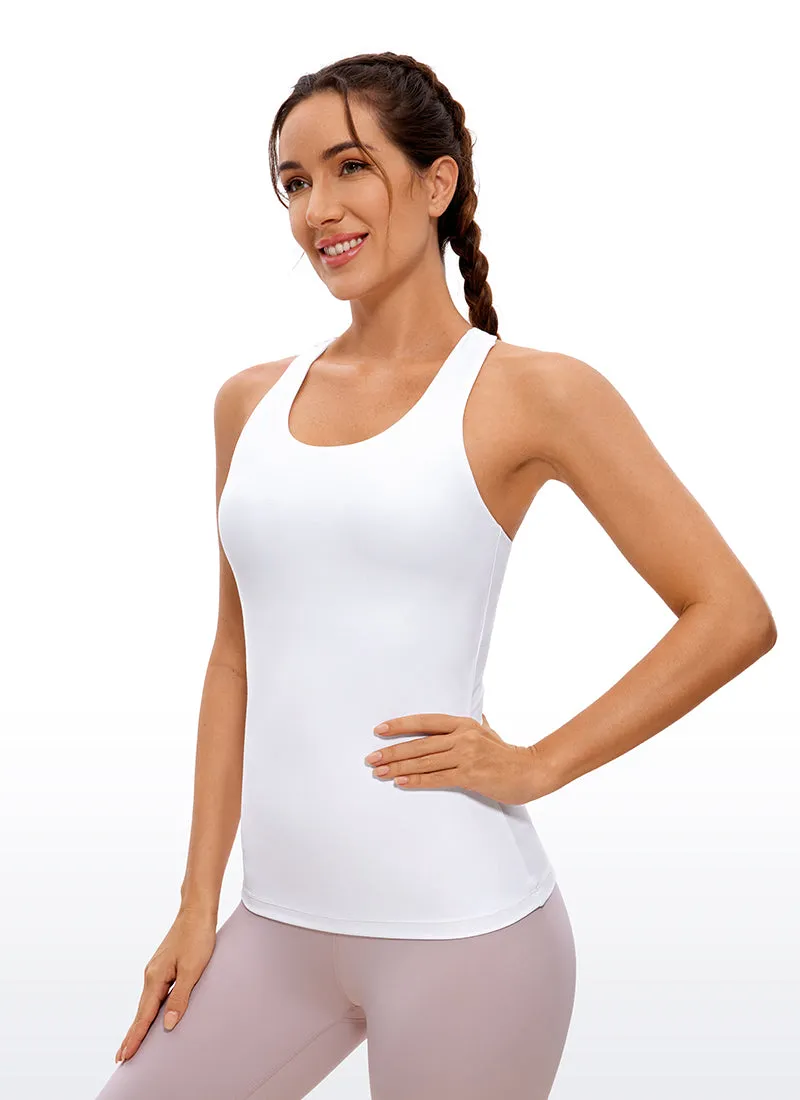 Butterluxe Hip-Length Built in Bra Racerback Tank