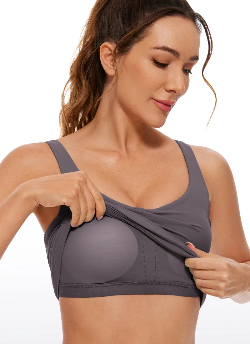 Butterluxe Waist-Length Built-in Bra Tank V Neck