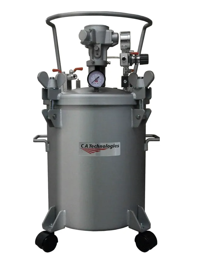 C.A Technologies 5 gallon (NON-ASME) Stainless Steel Air Agitated Pressure Tank - DOUBLE REGULATED